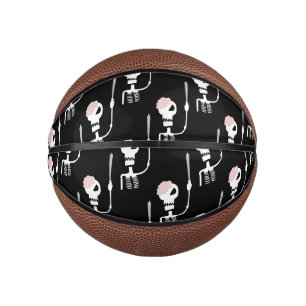 Halloween skeleton with a sword  mini basketball