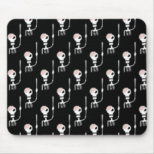 Halloween skeleton with a sword mouse pad