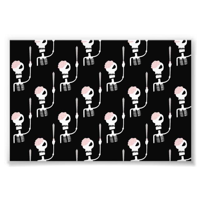 Halloween skeleton with a sword  photo print (Front)