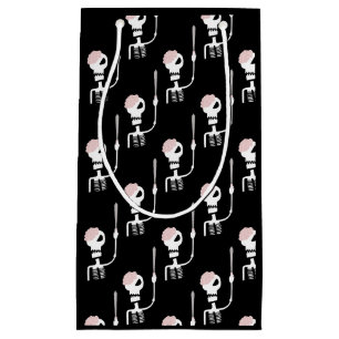 Halloween skeleton with a sword small gift bag