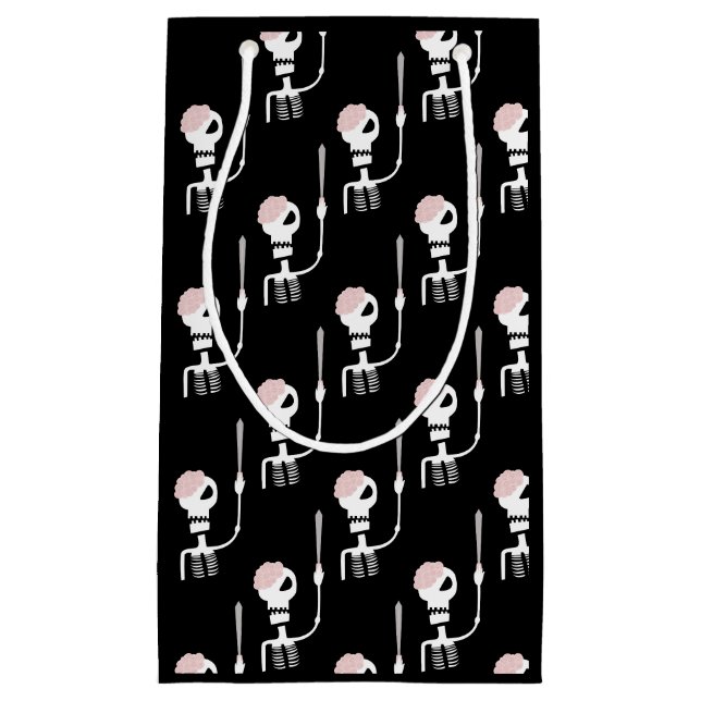 Halloween skeleton with a sword  small gift bag (Front)