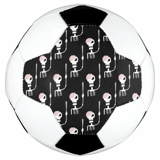 Halloween skeleton with a sword  soccer ball (Front)