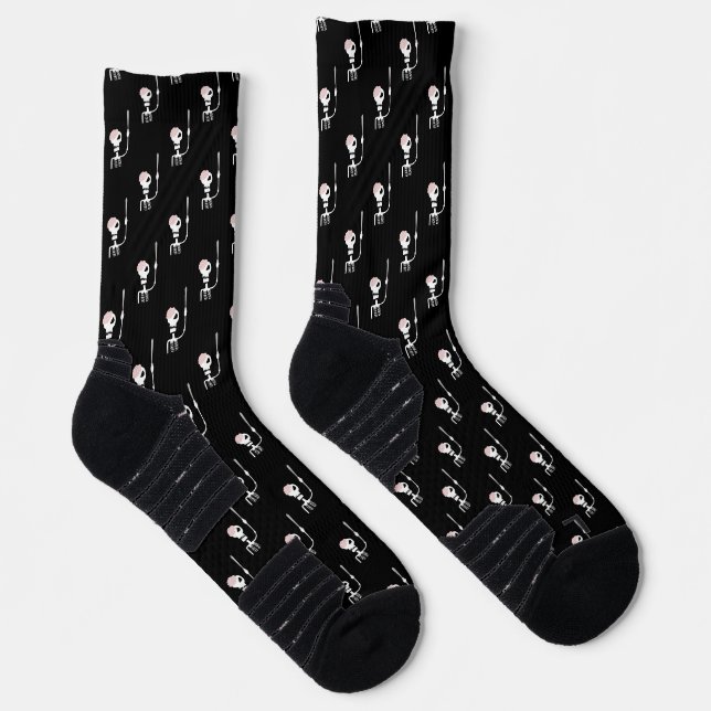 Halloween skeleton with a sword  socks (Right)