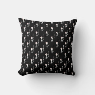 Halloween Skeleton with Sword Throw Pillow