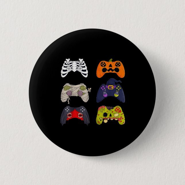 Halloween Skeleton Zombie Gaming Controllers  2 Inch Round Button (Front)