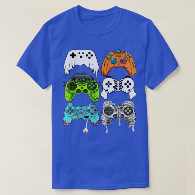 Halloween Skeleton Zombie Gaming Controllers Mommy T-Shirt (Design Front)