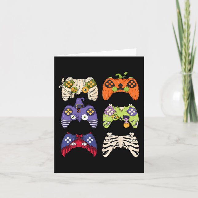Halloween Skeleton Zombie Gaming Controllers Mummy Card (Front)