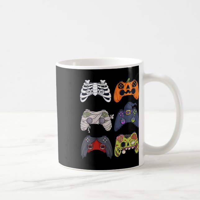 Halloween Skeleton Zombie Gaming Controllers Mummy Coffee Mug (Right)