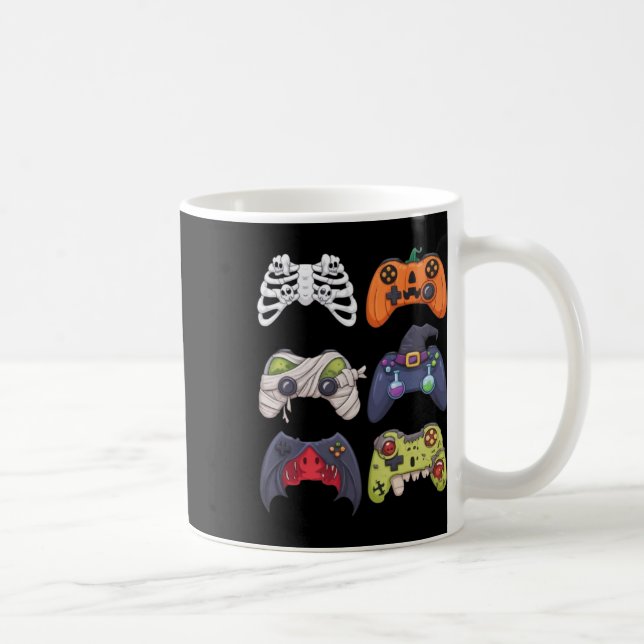 Halloween Skeleton Zombie Gaming Controllers Mummy Coffee Mug (Right)