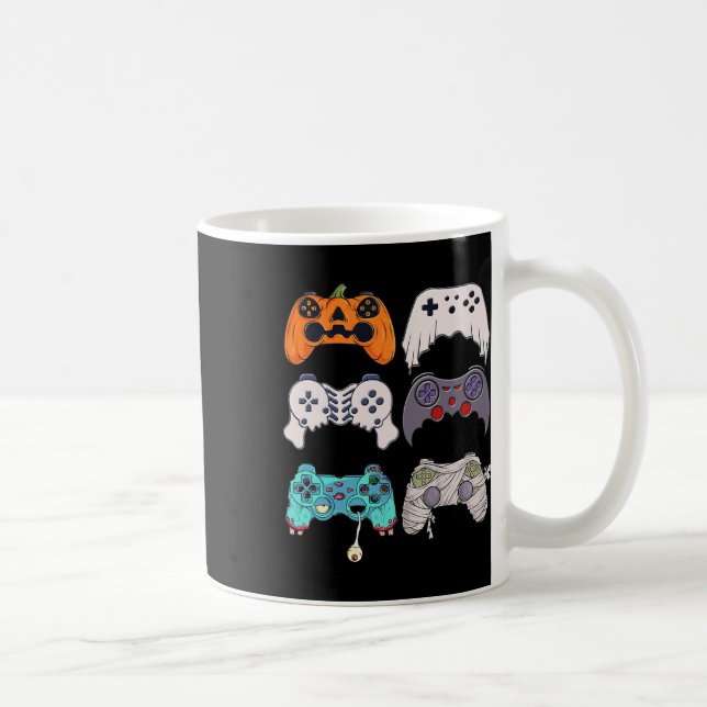 Halloween Skeleton Zombie Gaming Controllers Mummy Coffee Mug (Right)