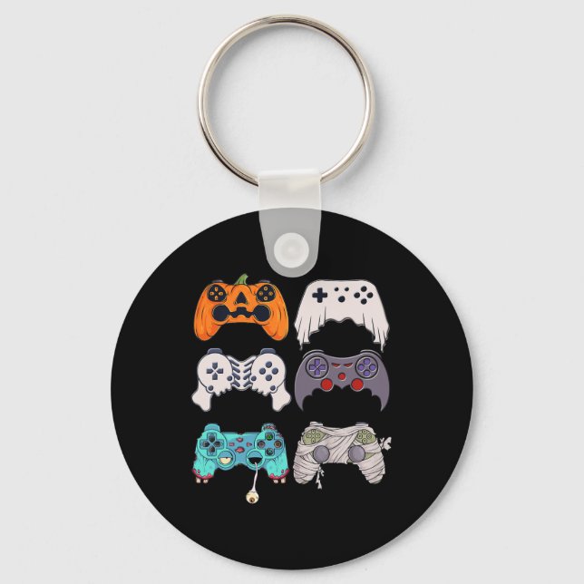Halloween Skeleton Zombie Gaming Controllers Mummy Keychain (Front)