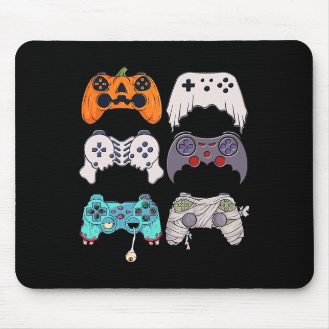 Halloween Skeleton Zombie Gaming Controllers Mummy Mouse Pad (Front)