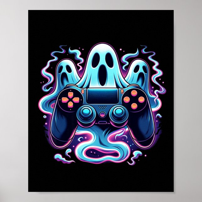 Halloween Skeleton Zombie Gaming Controllers Mummy Poster (Front)