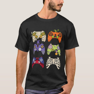 Halloween Skeleton Zombie Gaming Controllers Mummy T-Shirt