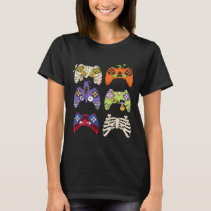 Halloween Skeleton Zombie Gaming Controllers Mummy T-Shirt