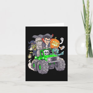 Halloween Skeleton Zombie Monster Truck Vampire Bo Card