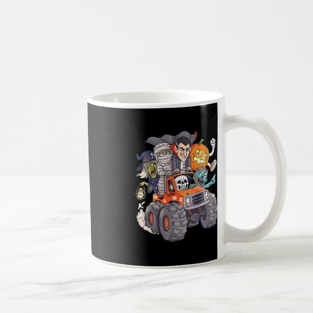 Halloween Skeleton Zombie Monster Truck Vampire Bo Coffee Mug (Right)