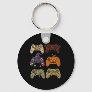 Halloween Skeleton Zombie Mummy Gaming Controllers Keychain