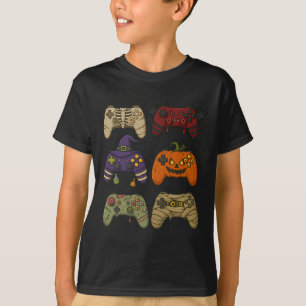 Halloween Skeleton Zombie Mummy Gaming Controllers T-Shirt