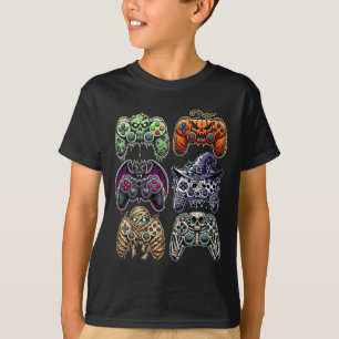 Halloween Skeleton Zombie Mummy Gaming Controllers T-Shirt