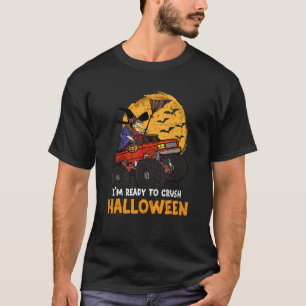 Halloween Skeleton Zombie Riding Monster Truck Vam T-Shirt