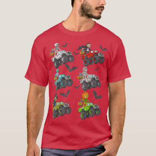 Halloween Skeleton Zombie Riding Monster Truck Vam T-Shirt