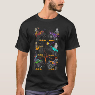 Halloween Skeleton Zombie Riding Monster Truck Vam T-Shirt