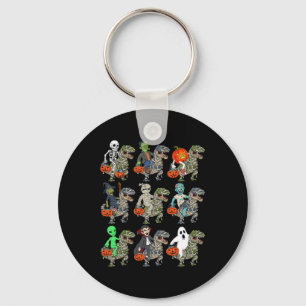 Halloween Skeleton Zombie Riding Mummy T Rex Vampi Keychain