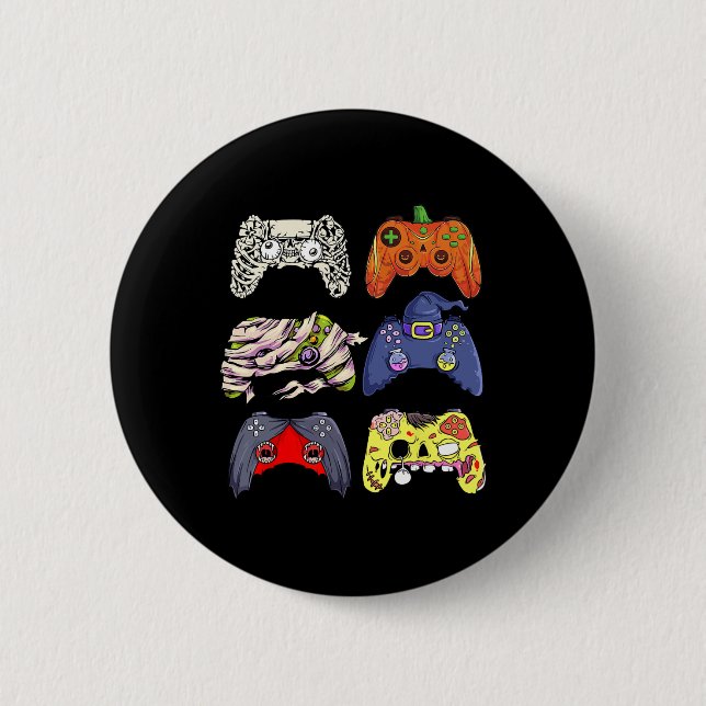 Halloween Skeleton Zombie Witch Controller Mummy B 2 Inch Round Button (Front)