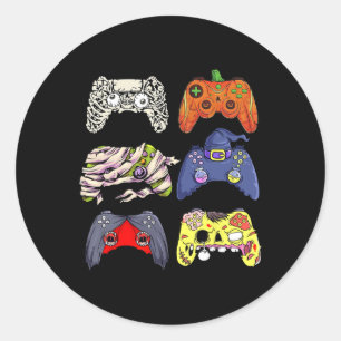 Halloween Skeleton Zombie Witch Controller Mummy B Classic Round Sticker