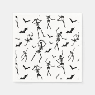  Halloween skeletons and bats print  Napkin