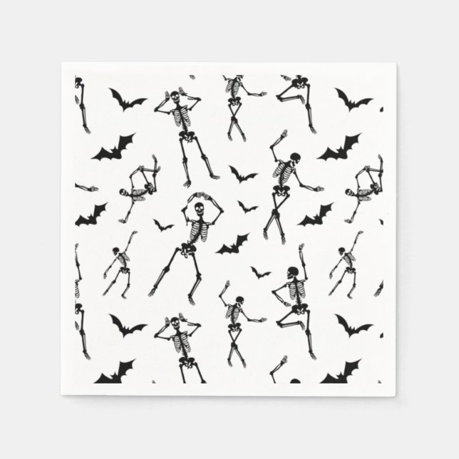  Halloween skeletons and bats print  Napkin (Front)
