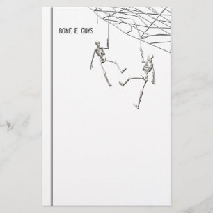 Halloween Skeletons and Web Stationery
