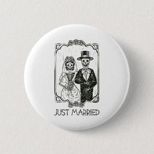 Halloween Skeletons Bride And Groom Just Married F 2 Inch Round Button