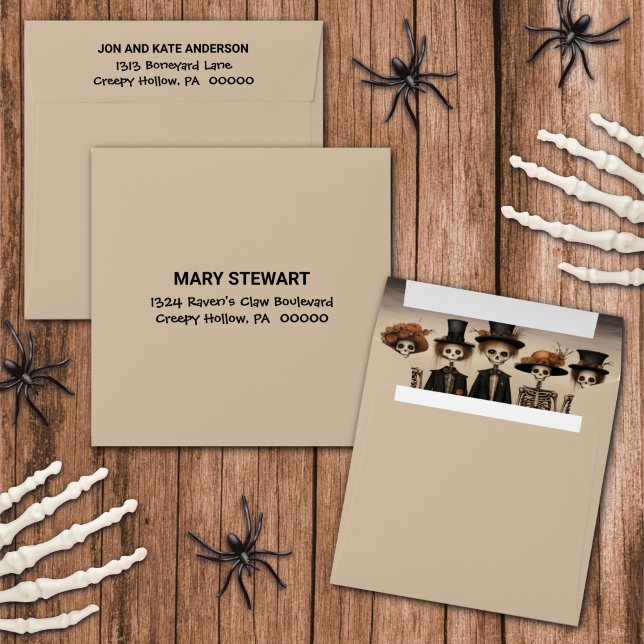 Halloween Skeletons Custom Preaddressed  Envelope (Creator Uploaded)