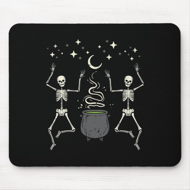 Halloween Skeletons Dance Witch Cauldron Costume W Mouse Pad (Front)