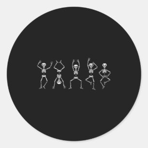 Halloween Skeletons Dancing Funny Costume Men Wome Classic Round Sticker