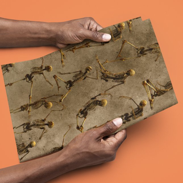 Halloween Skeletons Dancing Scary Spooky Wrapping Paper (Creator Uploaded)