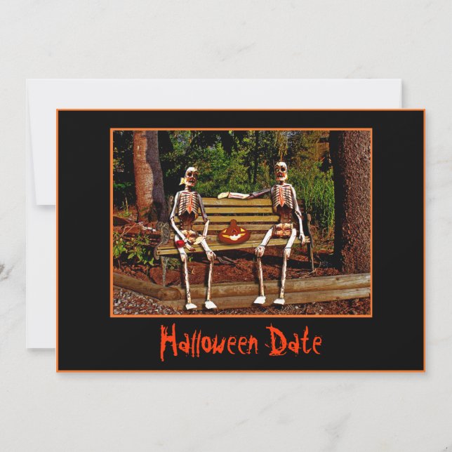 Halloween Skeletons Date Invitation (Front)