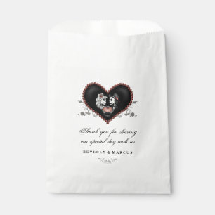 Halloween Skeletons Heart LOVE Wedding Names Favour Bag