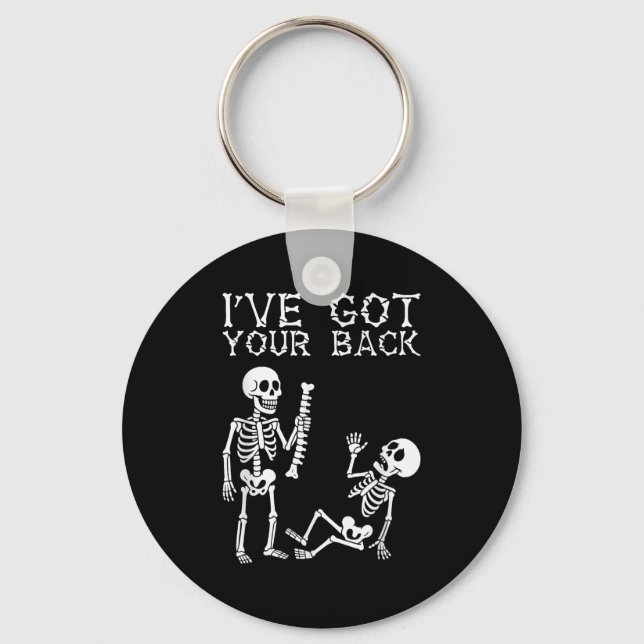 Halloween Skeletons Ive Got Your Back Costume Men  Keychain (Front)
