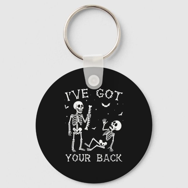 Halloween Skeletons Ive Got Your Back Costume Men  Keychain (Front)