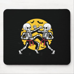 Halloween Skeletons Karate Martial Arts Mouse Pad