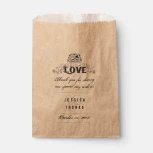 Halloween Skeletons LOVE Wedding Names Thank You Favour Bag