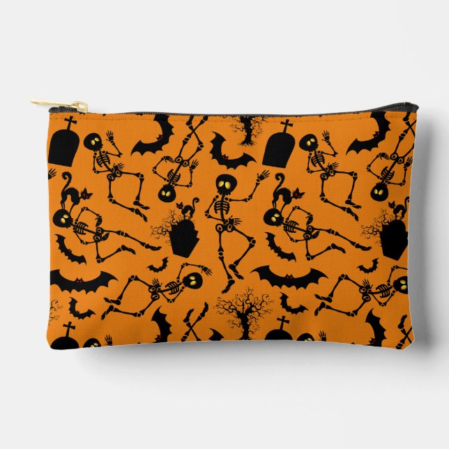 Halloween Skeletons Macabre Dance Accessory Pouch (Front)