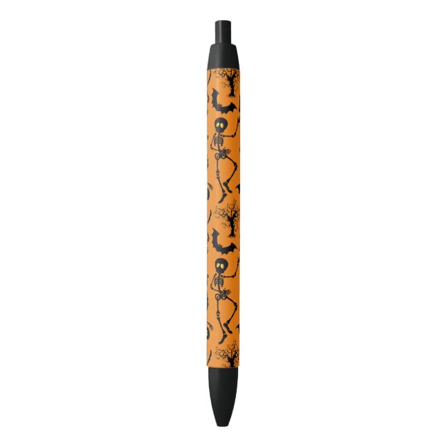 Halloween Skeletons Macabre Dance Black Ink Pen (Front Vertical)