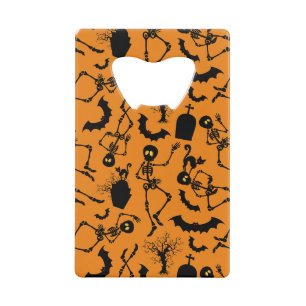 Halloween Skeletons Macabre Dance Credit Card Bottle Opener