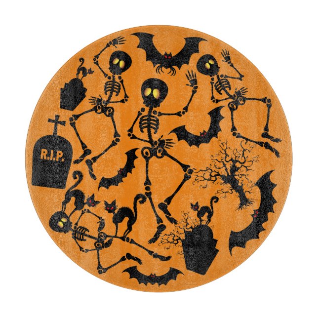 Halloween Skeletons Macabre Dance Cutting Board (Front)