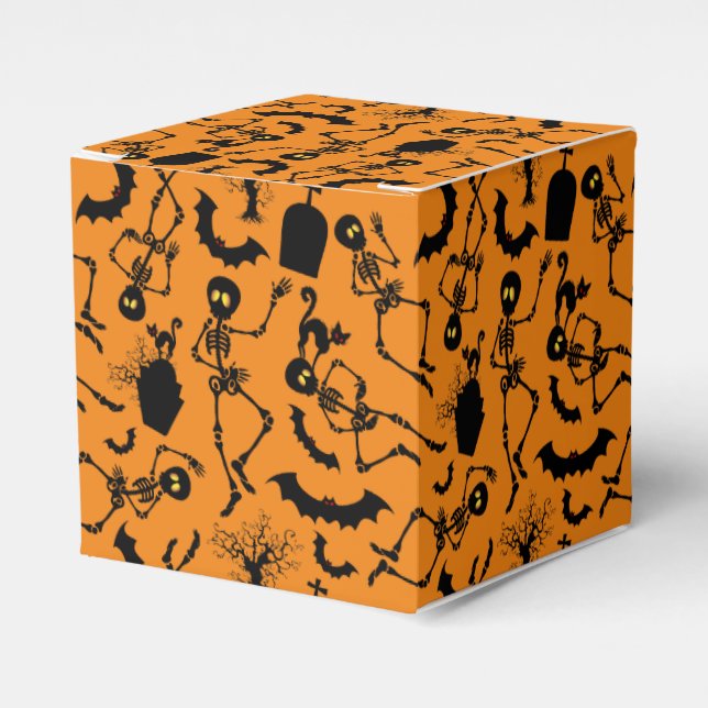 Halloween Skeletons Macabre Dance Favor Box (Front Side)