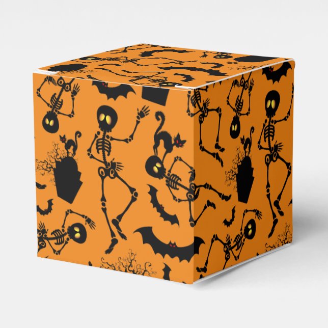 Halloween Skeletons Macabre Dance Favor Box (Front Side)